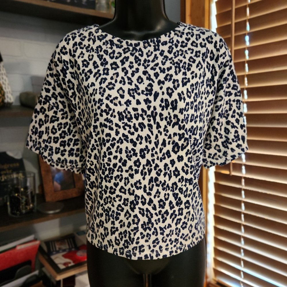 .Leopard Print Short Sleeve Top from Banana Republic